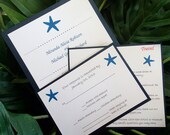 Destination wedding invitation, Beach invitation, Starfish invitation, Seaside invitation, Blue invitation, pink invitation, teal invitation