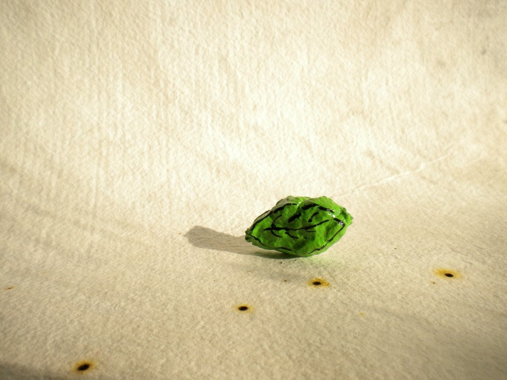 leaf ring in papier machè - handmade