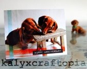 ANNIVERSARY Long and Smooth Dachshund Anniversary Card
