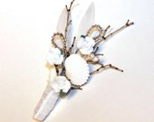 White Ceramic Roses Boutonniere