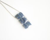 Royal  blue kyanite pendant on sterling silver chain necklace handmade in Israel