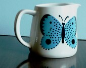Kaj Franck  Form Arabia of Finland Butterfly Pitcher Blue