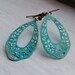 Turquoise Verdigris Earrings. Filigree Earrings. Lacey Earrings. Statement Earrings. Vintage Inspired. Statement Jewelry. Bohemian. Boho