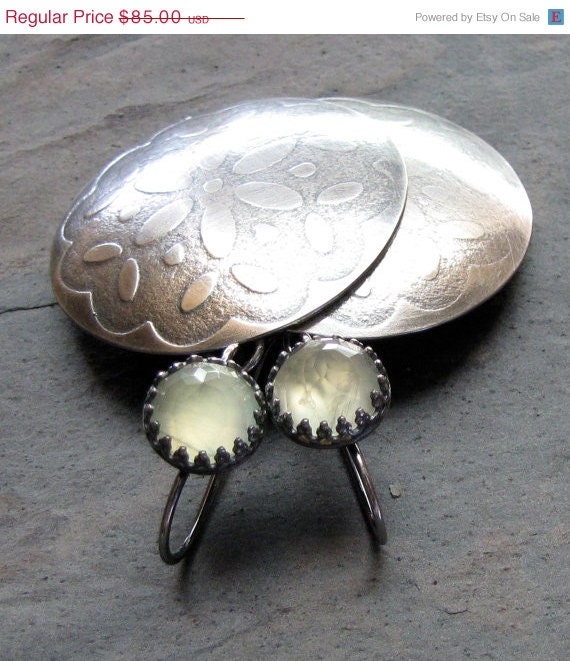 SALE Ready to ship Always Spring Sterling Silver and Prehnite Earrings