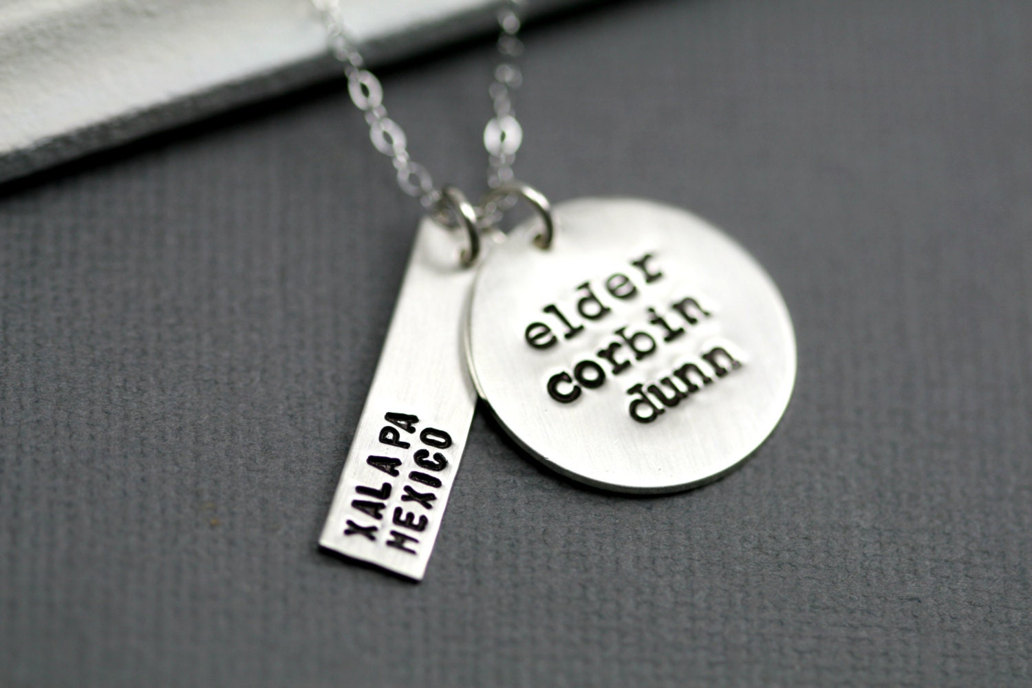 LDS Missionary Tag -Hand Stamped Sterling Silver Tag and Disc - Inspirational Jewelry - Mormon Elder Sister - LDS Inspired Neckace