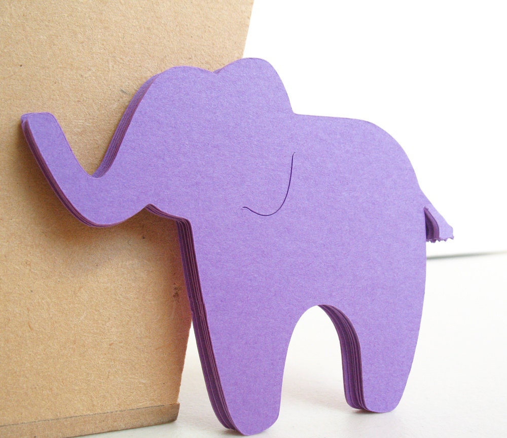 24 Elephants Die cuts Size 2.50" x 3" In Non-textured or Textured Cardstock paper
