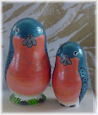 Buy announcements gift ideas - Ornament Bluebird Mom and Baby, Birth Announcements Gift Ideas 2pcs Personalized