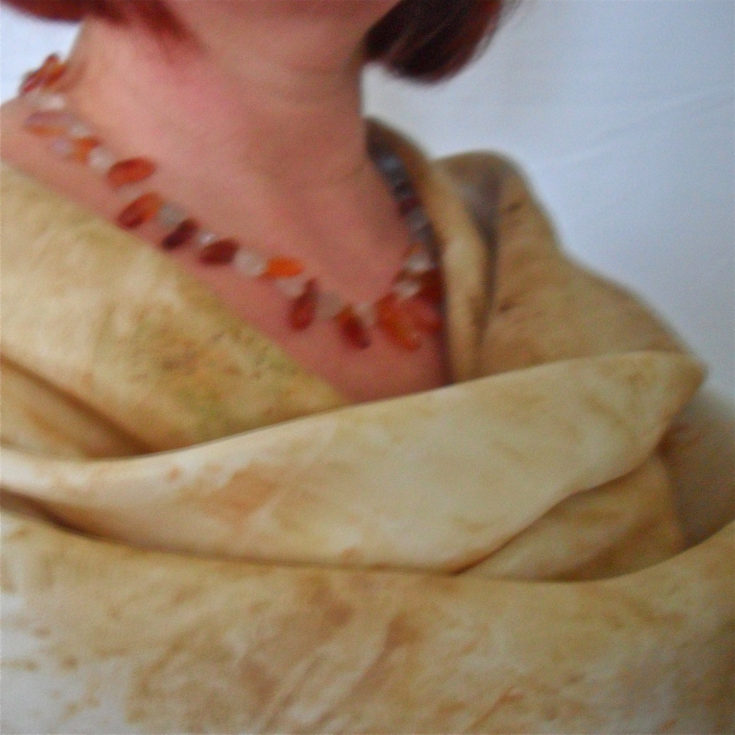 Compost Dyed Silk Scarf, Rust Dyed, Hand Dyed, Eco Safe Dye, Brown, Beige, Green