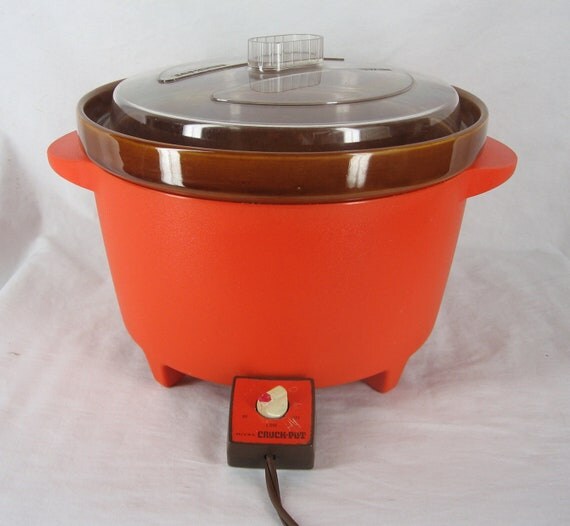 Vintage Rival Crock Pot Retro Bright Orange by Craftyseller