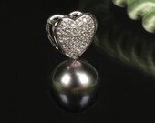 14 Kt Diamond Pendant with Tahitian Pearl