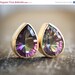 SALE 15 OFF Sparkling Mystic Quartz Stud Earrings - Teardrop Post Earrings - Gemstone Studs