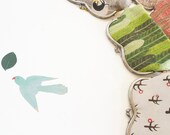 Trees with Earrings -  Heart-Shaped Frame Clutch