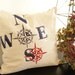 Modern Compass - Hand Stamped Pillow Cover