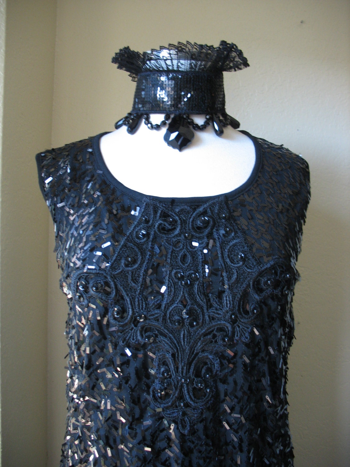 Gatsby and Downton Abbey Inspired Altered Couture T-Shirt Dress Medium
