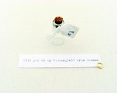 Bridesmaid invitation, flowergirl, message in a bottle, rustic, hand typed and lace