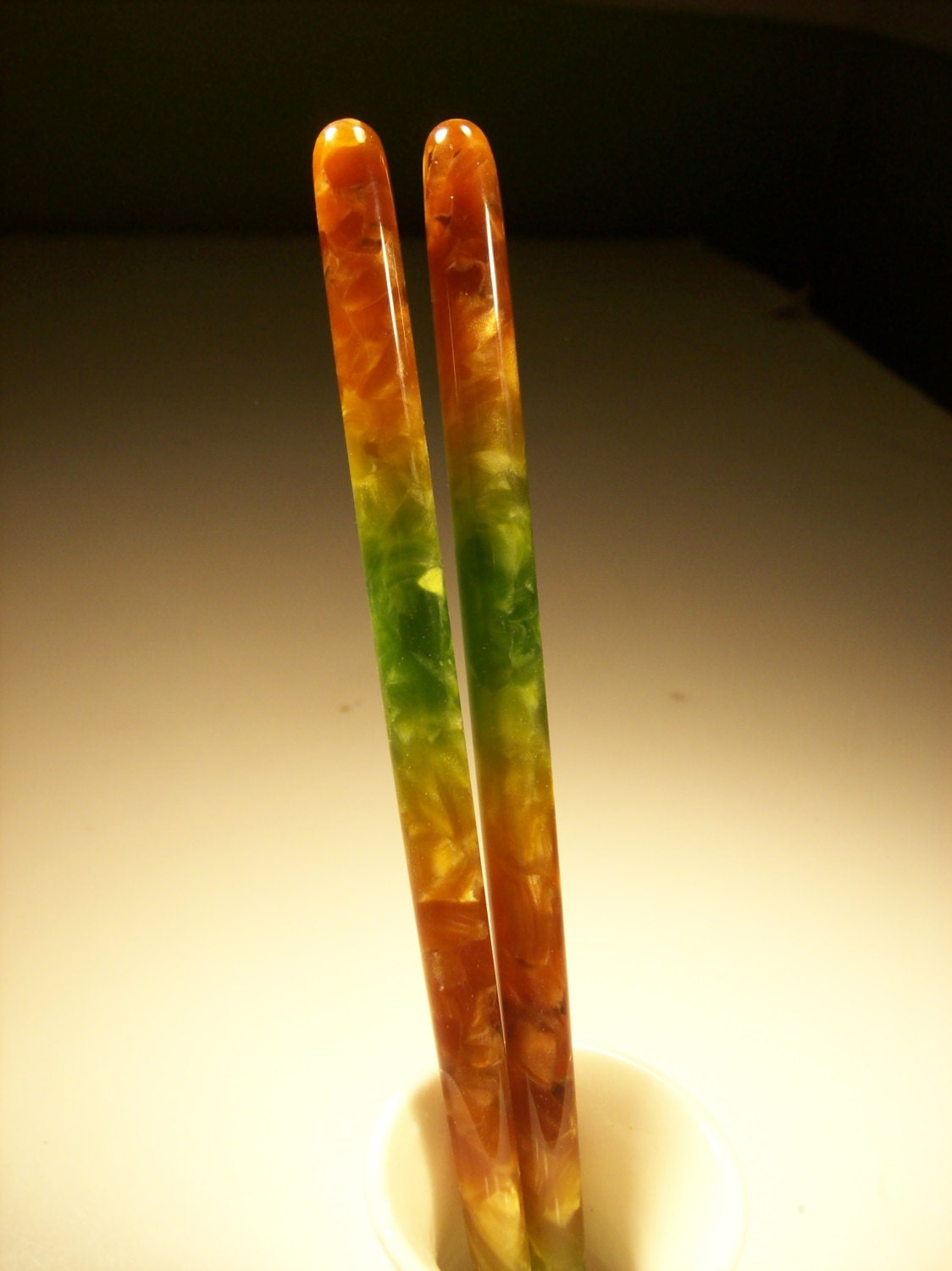 Hair sticks acrylic 6 in Seasons Change