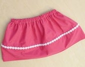 Little Girls Bright Pink Valentine Skirt with Daisy Chain size 3T Eco Friendly