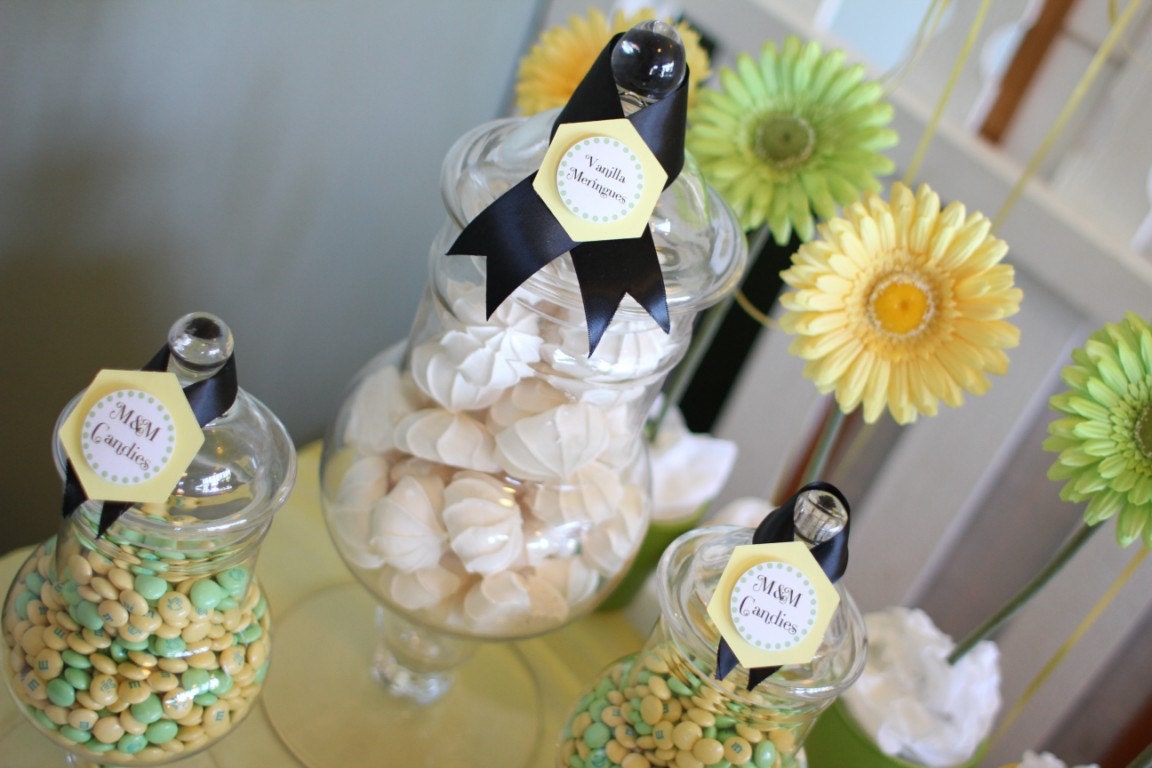 Bumble Bee Printable Party Circles, 2 sizes (yellow and green) - DIY Printable Il_570xn