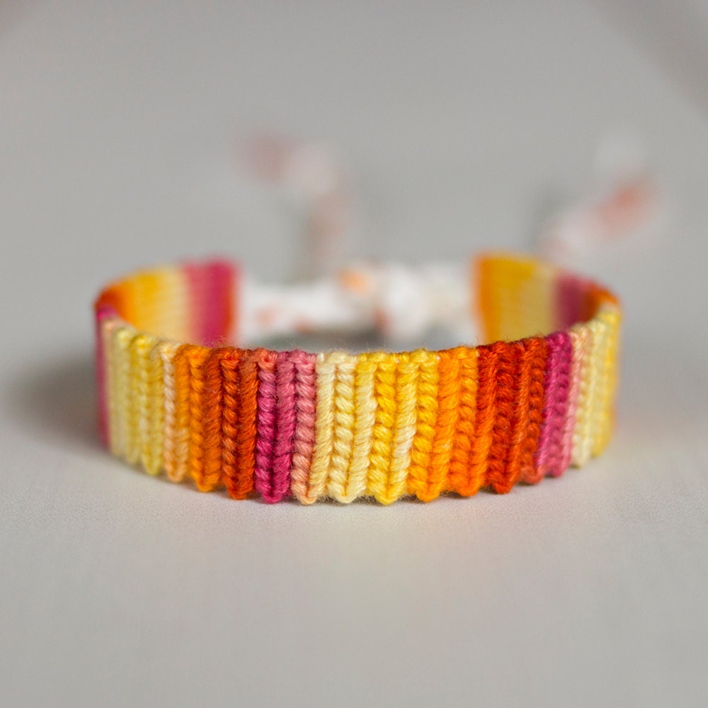 Knotted Friendship bracelet, Macrame, Simply Shaded Sunshine