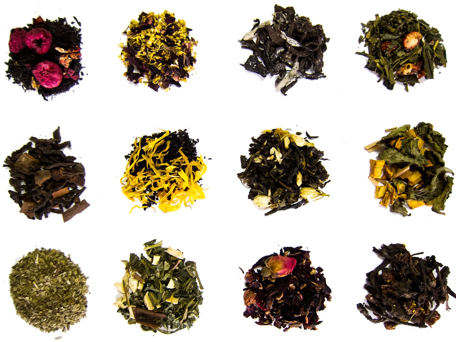 You Pick Tea Sampler Set - 12 Flavors - Green Tea, Oolong Tea, Black Tea, Yerba Mate, Tisanes, Flowers, Pu erh