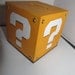 New Super Mario Bros style question mark block handpainted wooden coin bank
