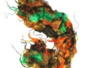 Nuno Felted Scarf Earthy Multicolor Hand Dyed Merino Baby Alpaca Silk Gauze Scarf Felt Shawl OOAK