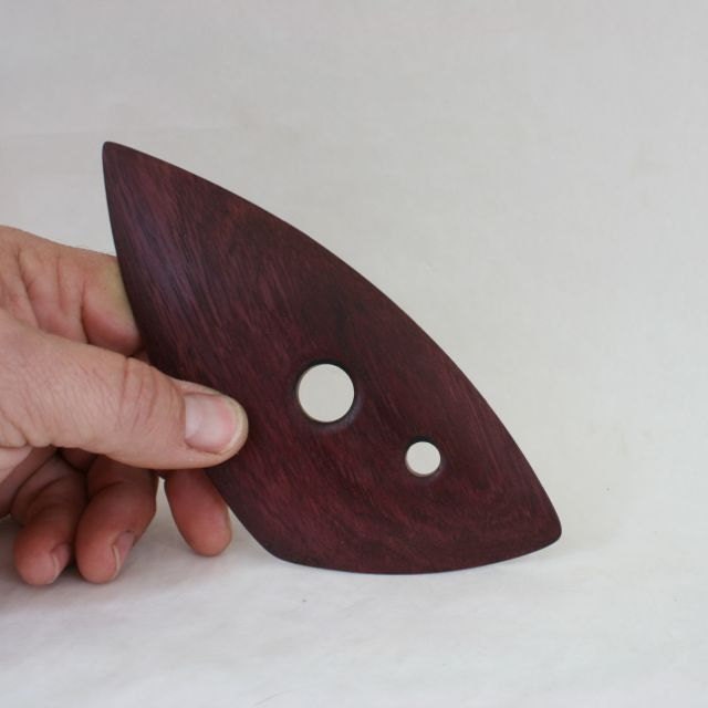 Large Triangular Pottery Rib, Purple Heart Platter Rib