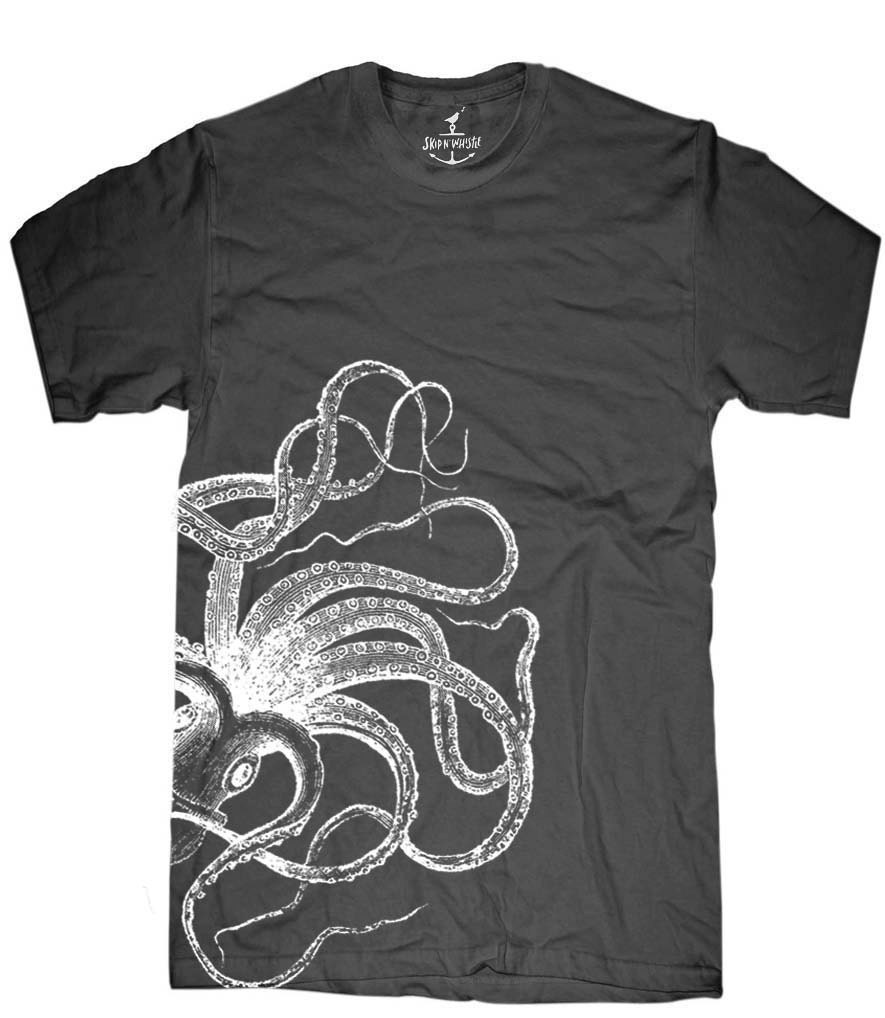 Mens unisex T-shirt --- Octopus Kraken -- sizes sm med lg xl xxl 3xl, 4xl, 5xl