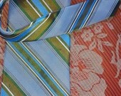 35% OFF 70s Vintage Necktie by Superba Inc. with Diagonal Stripes in Blue Green Gold and White 70s tie