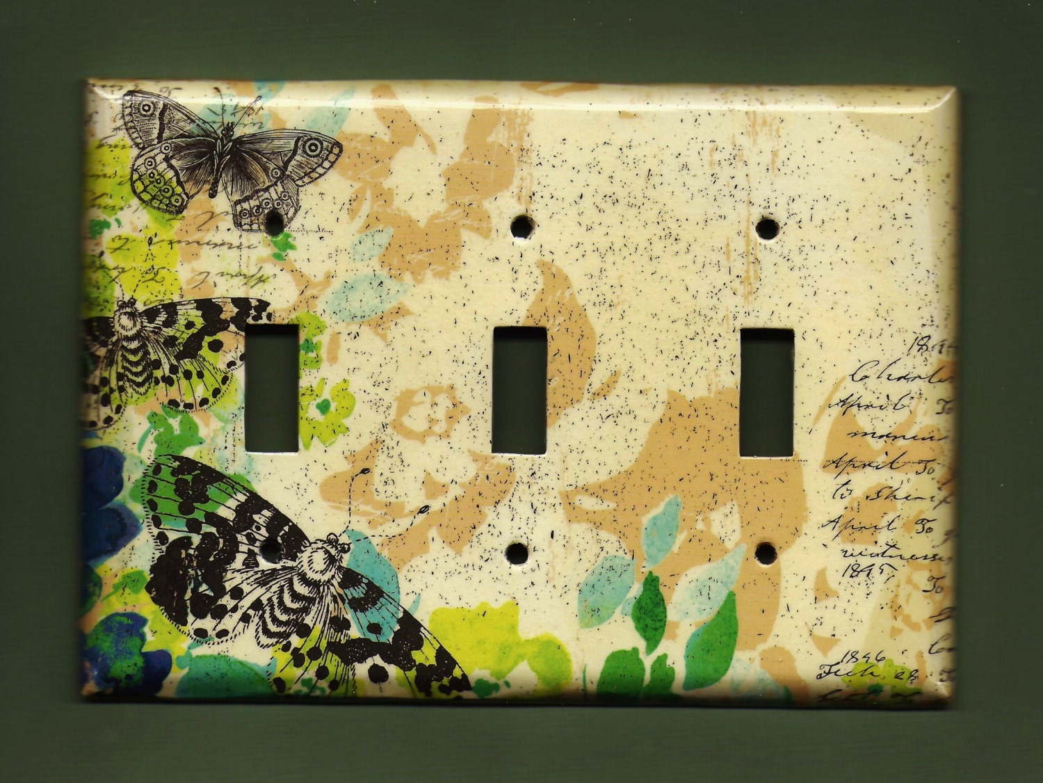 Triple Moths Switch Plate cover