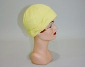 Weekend Sale - vintage 60s yellow cloche - Butter Bow turban tall hat MOD Betmar designer yellow flapper inspired
