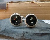 Antique Typewriter Key Cufflinks - Steampunk - Upcycled - No 9 - Typewriter Jewelry - Groom