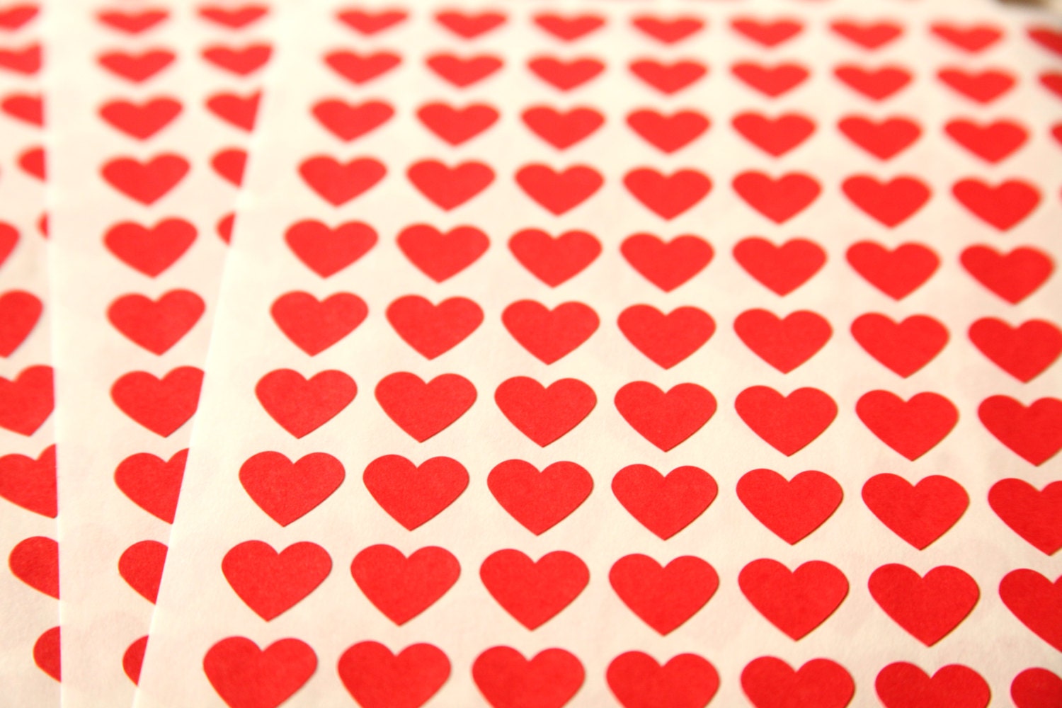 FREE SHIPPING - 108 RED Heart Stickers