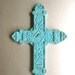 Turquoise Cross, Wall Decor, Wooden Cross, Rustic, Shabby and Chic, Religious Decor, Old Cross