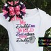 My Daddy can weld better than your Daddy -Mongrammed Boutique White Shirt or Onesie and Matching Hair Bow Set for Girls