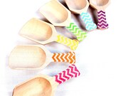 MINI Chevron Wooden Sprinkles Scoops - GIRLS Rainbow Colors (set of 6)