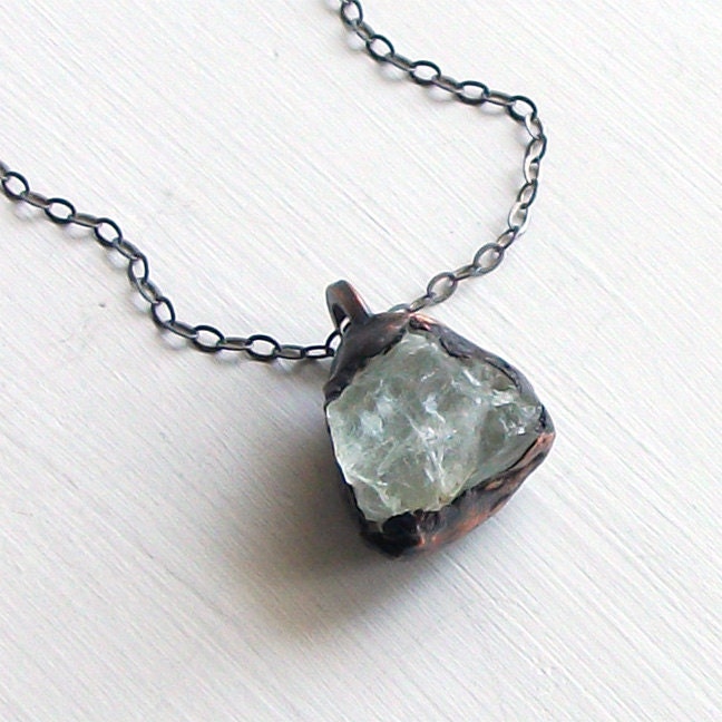 Aquamarine Necklace Gemstone Pendant Birthstone Pendant March Aquamarine Pendant Sea Blue Mineral Organic Handmade Artisan