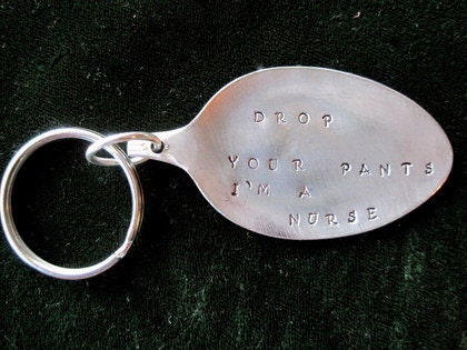 student nurse gift lpn, rn keychain adult funny keychain student nurse drop your pants i'm a nurse