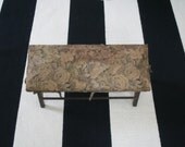 vintage - antique tapestry PRAYER BENCH kneeler / stool ALTAR home - church