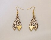 Triangle animal Print Black & Gold Earrings