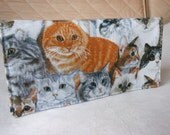 Handmade Fabric Checkbook Cover - CATS