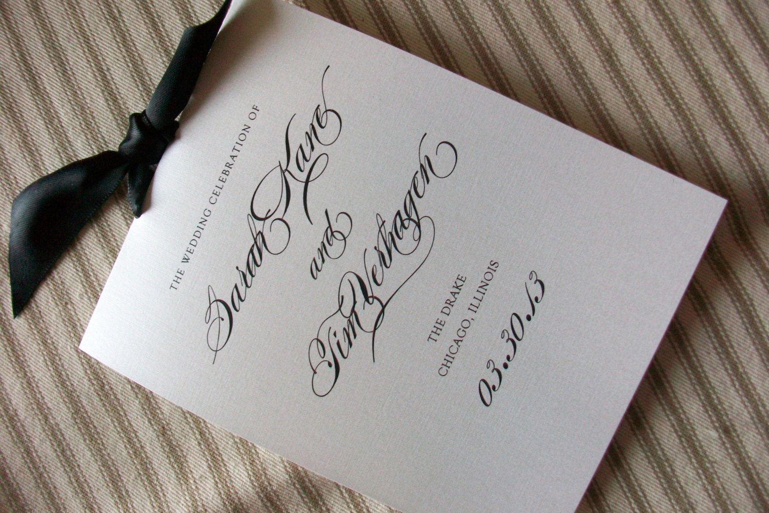 Wedding Program - Sample of Jayne with closure - ANY DESIGN-1.29 each