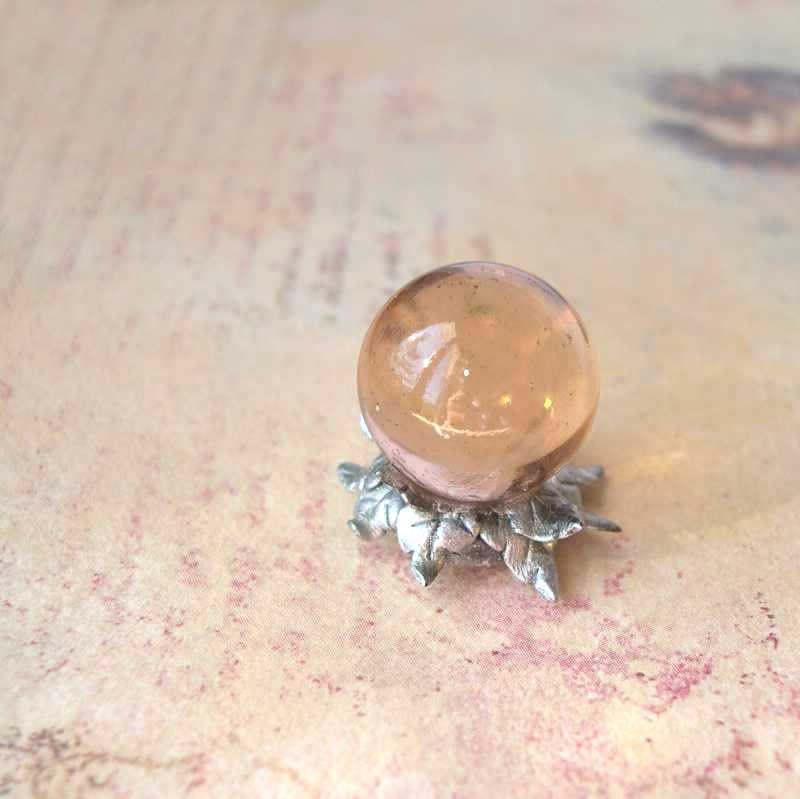 Dollhouse Crystal ball faux silver leaves in 1/12 scale