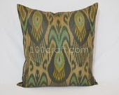 20 x 20 Silk cotton Uzbek handwoven Ikat Pillow case - BOTH SIDE IKAT