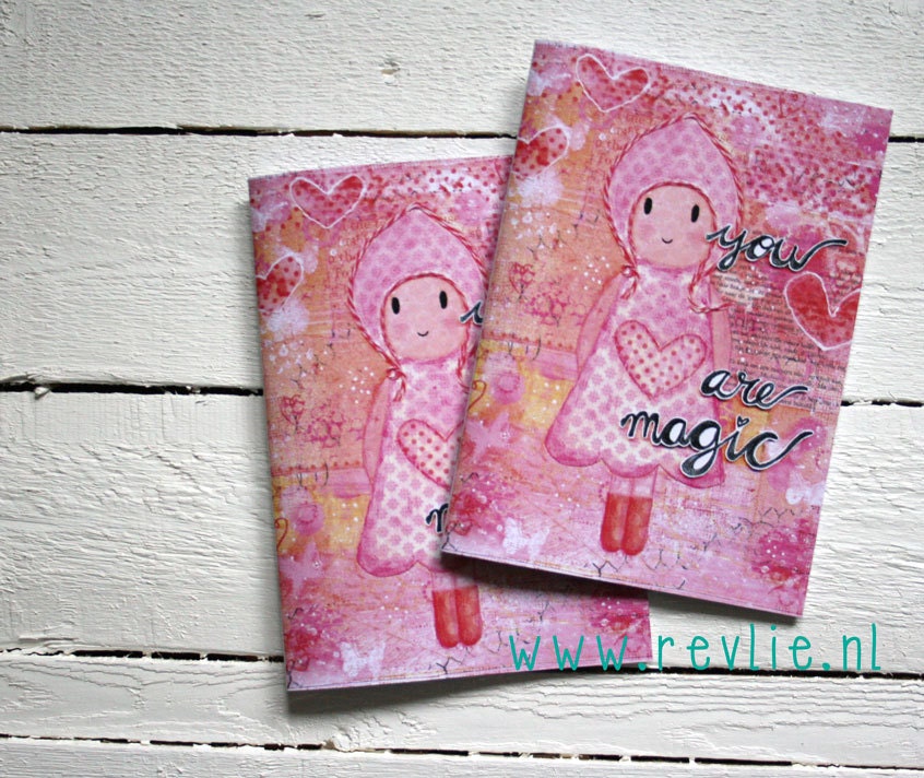 gorgeous happy colored art journal - "You are magic - girl" - REVolution