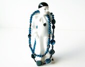 electric blue double strand necklace - 1206158