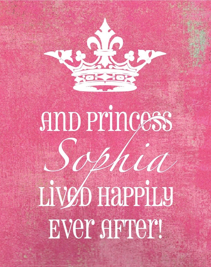 PERSONALIZED Princess Lives Happily Ever After  Print