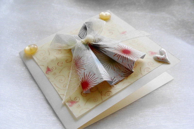 Mothers Day Card, Gift Card,  For Her, Origami, Mini,  Paper Dress Card, Note Card, Friendship Card, Handmade Card