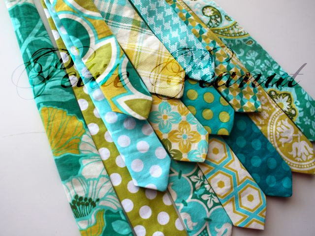 Little Guy Spring EASTER Necktie Tie - Teal Green Yellow Collection - (12 months - 2T) - Baby Boy Toddler - Custom Order - Photo Prop