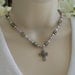Cross Necklace, Children's Jewelry, Purple, Pearl Beaded, Silver Cross, Beaded Necklace, Cross, Chunky Necklace, Pearl